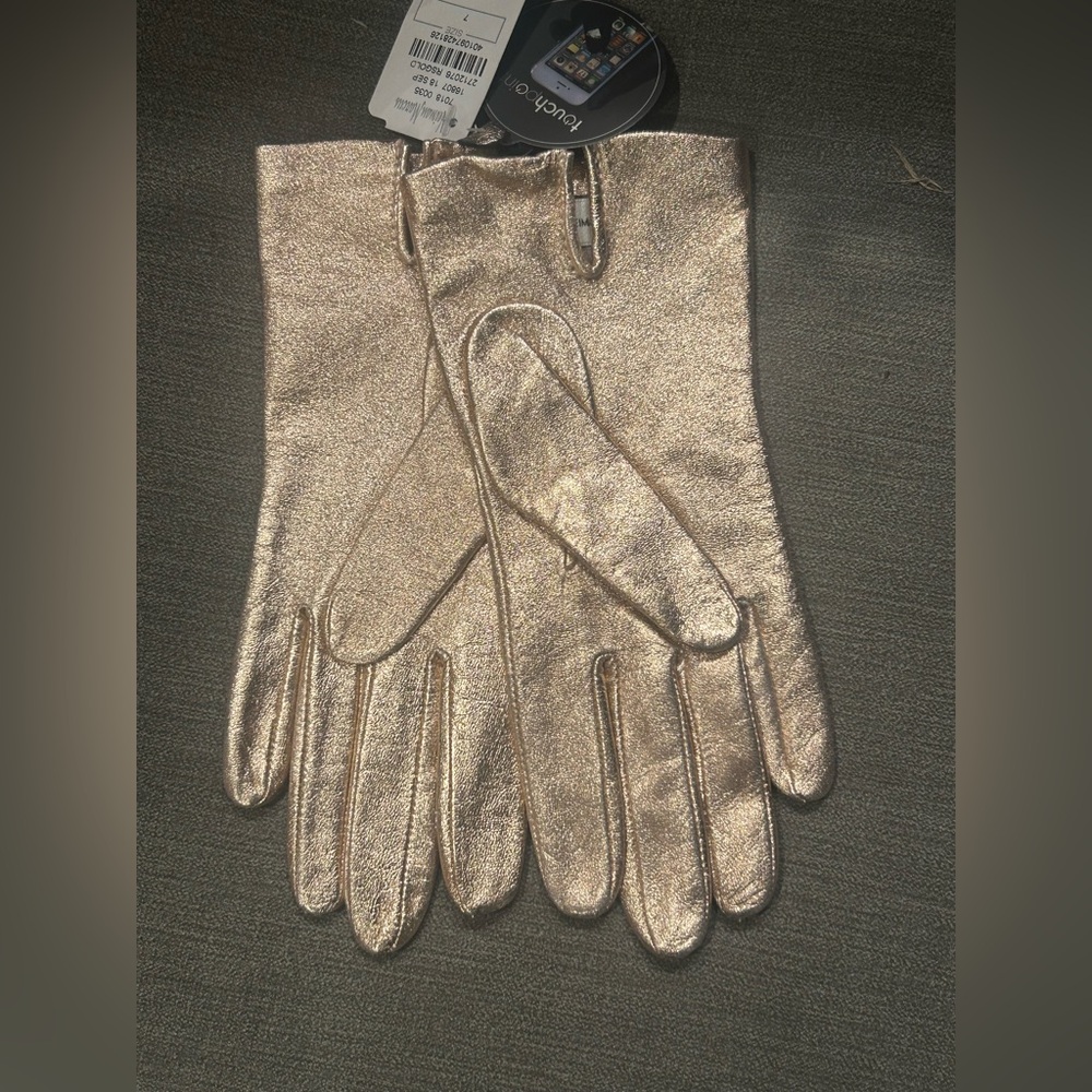 NEIMAN MARCUS SOFT KID SKIN LEATHER WOMENS Rose Gold Size  7 GLOVES